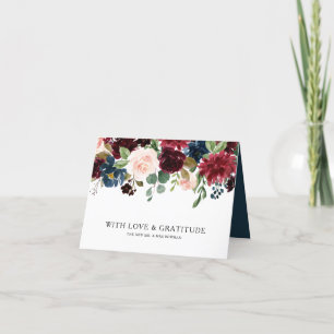 Tarjeta De Agradecimiento Rústico Otoño Deslumbrante Borgoña Gracias