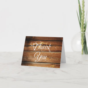 Tarjeta De Agradecimiento Rústico País Barn Wood Blank Gracias Cartas