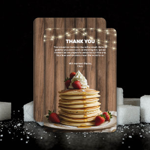 Tarjeta De Agradecimiento Rústico Pancakes Baby & Brunch Baby Shower