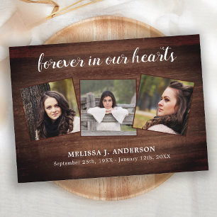 Tarjeta De Agradecimiento Rústico Para Siempre En Nuestro Funeral Memorial