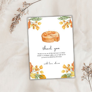 Tarjeta De Agradecimiento Rústico Pie De Calabaza Cutie Cae Baby Shower