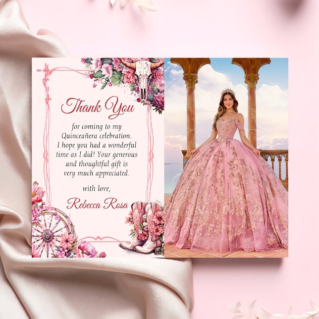 Tarjeta de agradecimiento Rústico Rosa Occidental  (Subido por el creador)