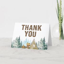 Tarjeta De Agradecimiento Rústico Un Pequeño Camper Baby Shower