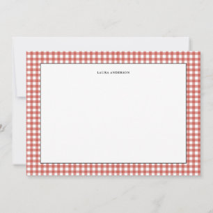 Tarjeta De Agradecimiento Rústico y simple piso de Gingham rojo y blanco