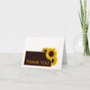 Tarjeta De Agradecimiento Rústicos girasoles rurales - Boda