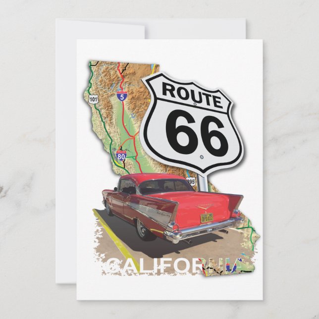 Tarjeta De Agradecimiento Ruta histórica de California 66 (Anverso)