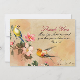 Tarjeta De Agradecimiento Ruth 1:8 Que el Señor te recompense por tu amabili