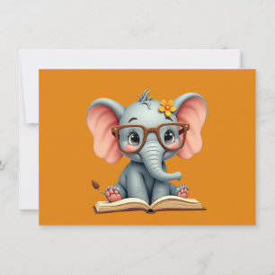 Tarjeta De Agradecimiento Sabio Bebé Elefante