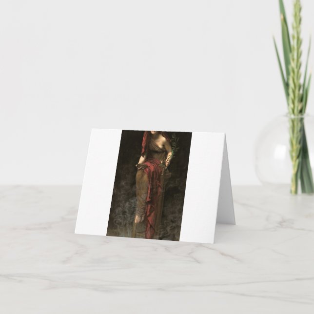 Tarjeta De Agradecimiento Sacerdotes de Delphi, 1891 por John Collier (Anverso)