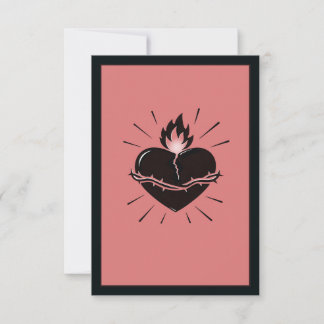 Tarjeta De Agradecimiento Sacred Heart Reimagined – Minimal Symbolic Art 
