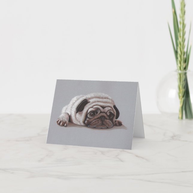 Tarjeta De Agradecimiento Sad Pug (Anverso)