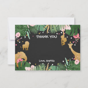 Tarjeta de agradecimiento Safari Animales salvajes