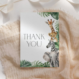 Tarjeta De Agradecimiento Safari Animals Baby Shower