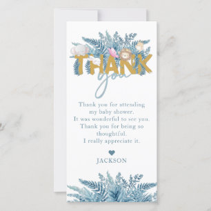 Tarjeta De Agradecimiento Safari Animals Baby Shower I Cumpleaños