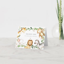 Tarjeta De Agradecimiento Safari Animals Baby Shower Thank You Card