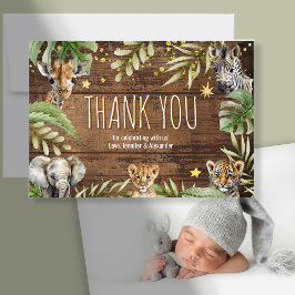 Tarjeta De Agradecimiento Safari Baby Shower Baby Animals Photo