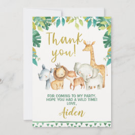 Tarjeta de agradecimiento Safari Chico Salvaje Uno
