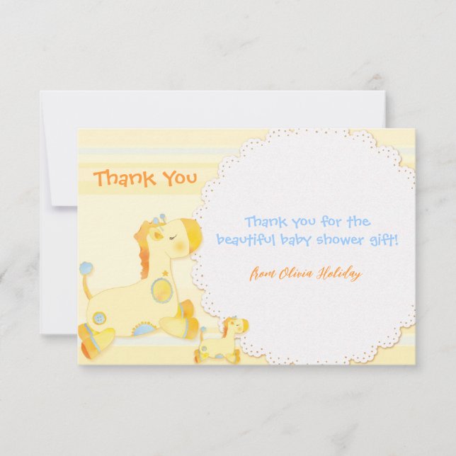 Tarjeta De Agradecimiento Safari Giraffes Baby Shower Gracias (Anverso)