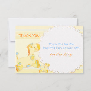 Tarjeta De Agradecimiento Safari Giraffes Baby Shower Gracias