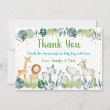 Safari Jungle Baby Shower Gracias