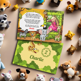 Tarjeta De Agradecimiento Safari Sunshine Tropical Jungle Animales Cute foto