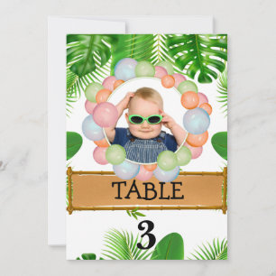 Tarjeta De Agradecimiento Safari Wild One Birday PHOTO Table Number