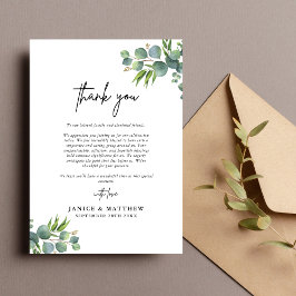 Tarjeta De Agradecimiento Sage Eucalyptus Woodland Boda