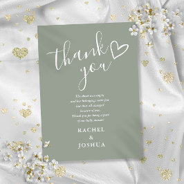 Tarjeta De Agradecimiento Sage Green Baby Shower Script Heart Poem