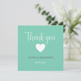 Tarjeta De Agradecimiento Sage Green Blue Wedding Thank You Note Card