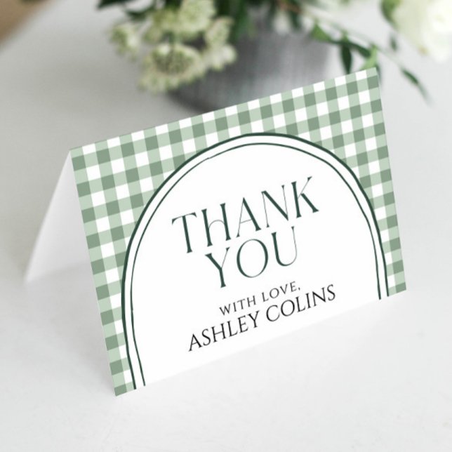 Tarjeta De Agradecimiento Sage Green Bridal Shower Thank You (Subido por el creador)