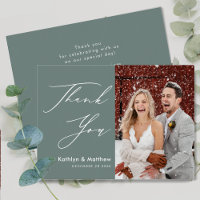 Sage Green Elegant Script Moderno Boda de fotograf