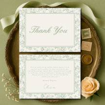 Sage Green French Ivory Bridal Shower Thank You