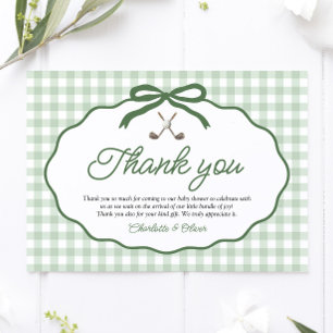 Tarjeta de agradecimiento Sage Green Golf Nueva en