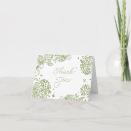 Tarjeta De Agradecimiento Sage Green Hydrangea Thank You Card