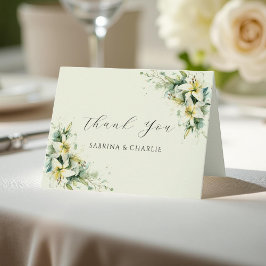 Tarjeta De Agradecimiento Sage Green Lily Valley Sophisticated Floral