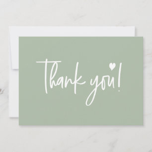Tarjeta De Agradecimiento Sage Green Modern script Baby Shower