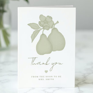 Tarjeta De Agradecimiento Sage Green Perfect Pear Despedida de Soltera 