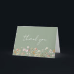 Tarjeta De Agradecimiento Sage Green Wildflower Bridal Shower Garden<br><div class="desc">Exprese su gratitud con nuestra tarjeta Terracotta Wildflower Bridal Shower Esta hermosa tarjeta de diseño captura la esencia del encanto de la naturaleza, con flores silvestres vibrantes en un cálido telón de fondo de terracota. Las delicadas flores silvestres simbolizan la belleza y la singularidad de cada momento compartido durante la...</div>