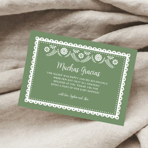 Tarjeta De Agradecimiento Sage GreenCielito Lindo Baby Shower Muchas Gracias