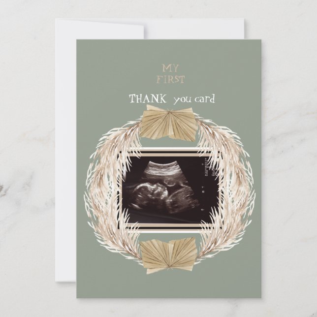 Tarjeta De Agradecimiento Sage Ultrasonido Photo You Baby Point View (Anverso)