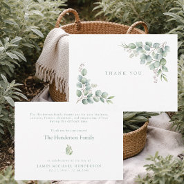Tarjeta De Agradecimiento SageSimple Greenery Funeral Personalized Thank You