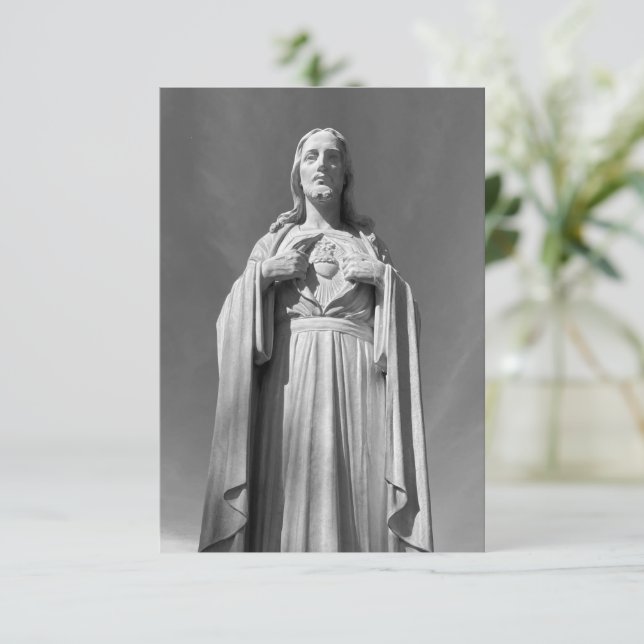 Tarjeta De Agradecimiento Sagrado Corazón de Jesús (Anverso de pie)