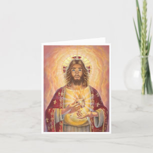 Tarjeta De Agradecimiento Sagrado Corazón de Jesús, Arte, Notecard