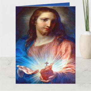 Tarjeta De Agradecimiento Sagrado Corazón de Jesús con oración de consagraci