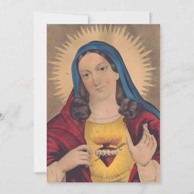 Tarjeta De Agradecimiento Sagrado Corazón de María (Anverso)