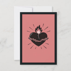 Tarjeta De Agradecimiento Sagrado Corazón Reimaginado – Arte Simbólico Minim