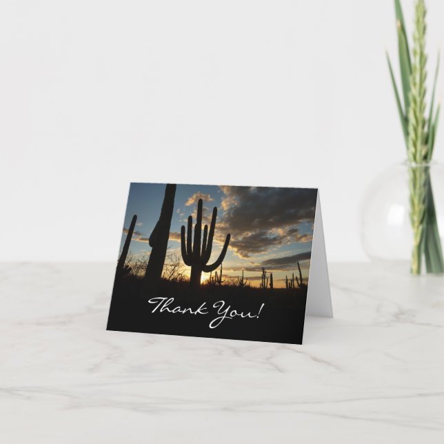 Tarjeta de agradecimiento Saguaro Sunset II Arizon (Anverso)