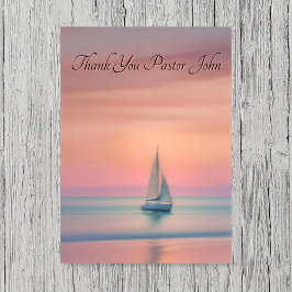 Tarjeta De Agradecimiento Sailboat Sunset Pastor Appreciation 