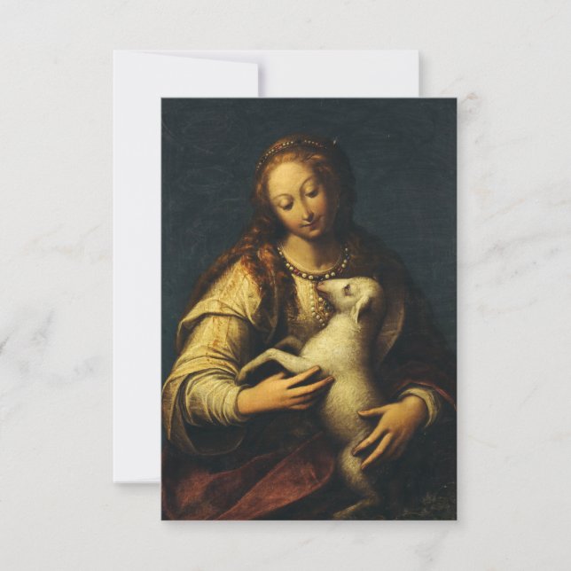 Tarjeta De Agradecimiento Saint Agnes of Rome Vessel of Glory Holy Card (Anverso)