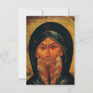 Tarjeta De Agradecimiento Saint Anthony the Great Orthodox Icon Holy Card